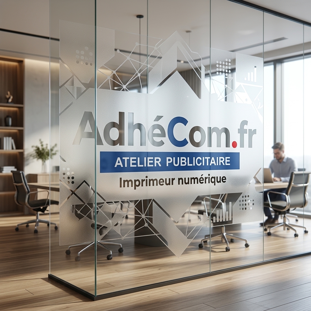 Vitrophanie dépolie et colorée